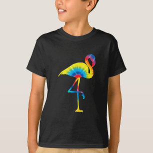 Camiseta Tie Dye Flamingo Rainbow Impressão Bird Animal Hi