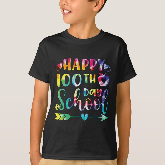 Camiseta Tie Dye Happy 100º Dia de Professores (Frente)