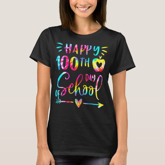 Camiseta Tie Dye Happy 100º Dia de Professores (Frente)