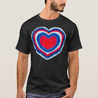 Camiseta Tie Dye Heart 4 de julho Patriótico 4 de julho