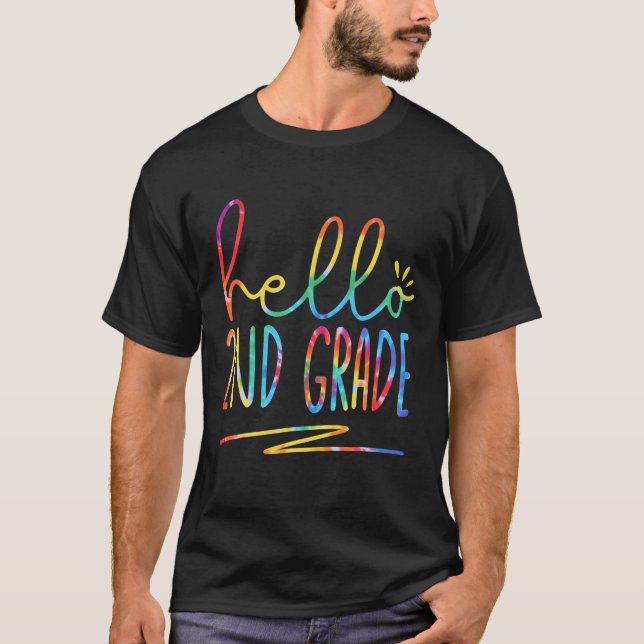 Camiseta Tie Dye Hello 2Nd Second Grade Back To School Firs (Frente)