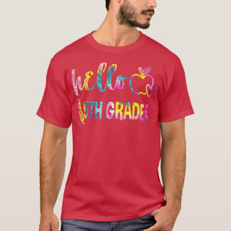 Camiseta Tie Dye Hello, 5 Grau De 5 Da Equipe, Voltar Ao Sc