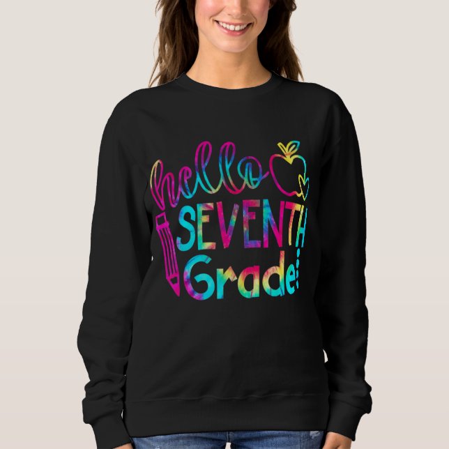 Camiseta Tie Dye Hello 7º Grau de 7 de Equipe De Volta Para (Frente)