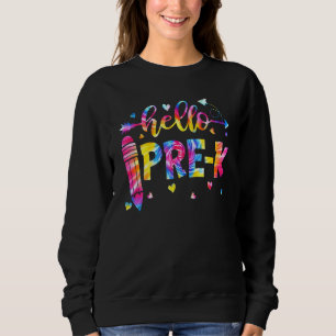 Camiseta Tie Dye Hello Pré K Professor Aluno De Volta À Esc