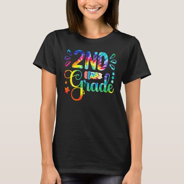 Camiseta Tie Dye Hello Second 2nd Grade Teacher First Day O (Frente)