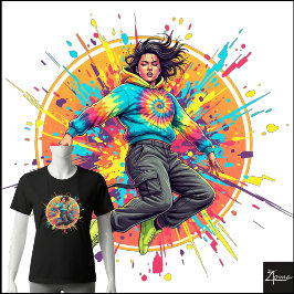 Camiseta Tie-Dye Hoodie Jumper Splatter Graffiti Art