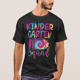 Camiseta Tie Dye Kindergarten Squad First Day of School Bac