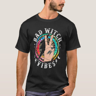 Camiseta Tie Dye Leopard Bad Witch Vibes Halloween Girls W