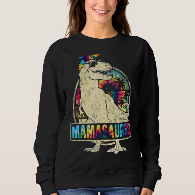 Camiseta Tie Dye Mamasaurus Dinossaur Rex Mama Mamãe Mãe (Frente)