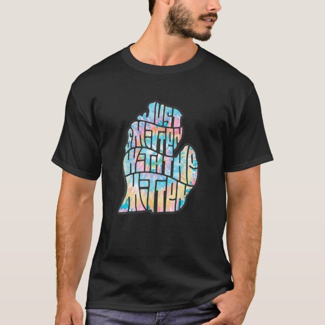 Camiseta Tie Dye Michigan Native Smitten com o Mitten T (Frente)