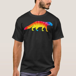 Camiseta Tie Dye Mongoose Impressão Mustelid Hippie Pea
