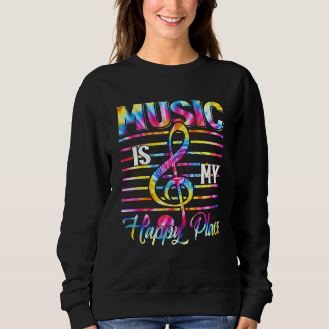 Camiseta Tie Dye Music is My Happy Musician Music  Singer 1 (Frente)
