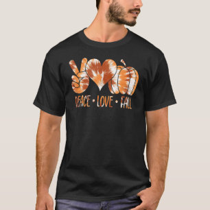 Camiseta Tie Dye Peace Love Fall Autumn Vibes Ação de Graça