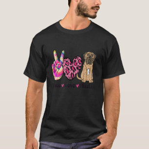 Camiseta Tie Dye Peace Love Lepard Imprime inglês Mastiff D
