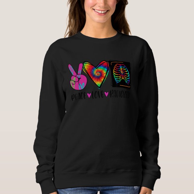 Camiseta Tie Dye Peace Love Radiology Radiologist (Frente)