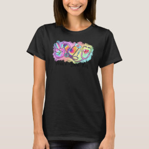 Camiseta Tie Dye Peace Love Rn Stethoscope Registered Nurse