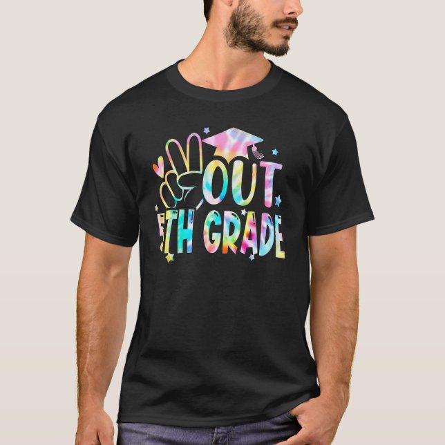 Camiseta Tie Dye Peace Out 5th Grade Graduation Last Day Of (Frente)