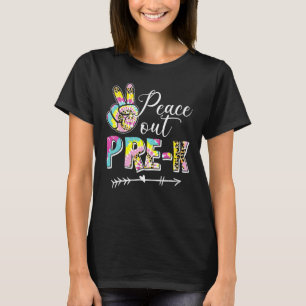 Camiseta Tie Dye Peace Out Pre-K Último Dia Do Verão Escola