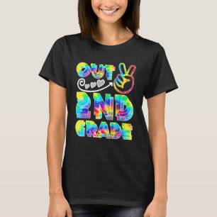 Camiseta Tie Dye Peace Out Second Grade Last Day
