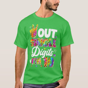 Camiseta Tie Dye Peace Out Solteiros Im 10 10th Birthda