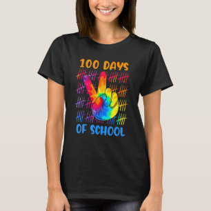 Camiseta Tie Dye Peace Sign 100 Dias De Escola 100th