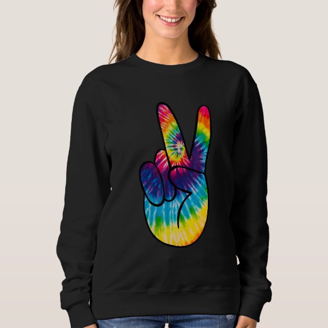 Camiseta Tie Dye Peace Sign Hand  Hippies V   1 (Frente)