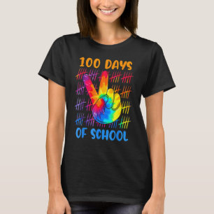 Camiseta Tie Dye Peace Sinal 100 Dias De Presente Escolar 1
