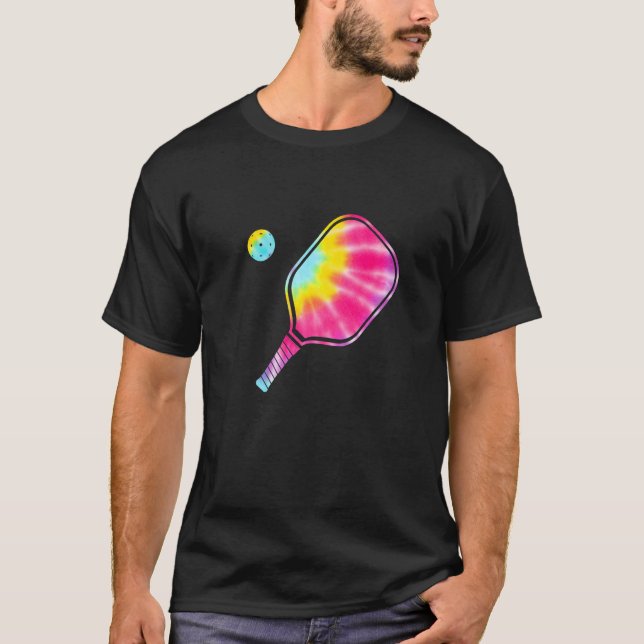 Camiseta Tie Dye Pickleball Pickleball Paddleball Treinador (Frente)