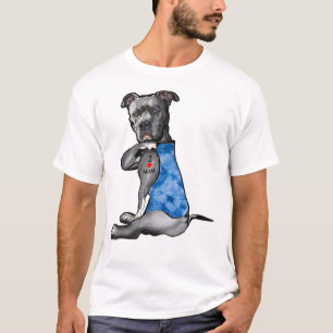 Camiseta Tie Dye Pit - Eu Amo Mamãe Pitbull Tattoo Mãe