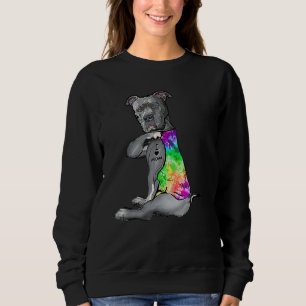 Camiseta Tie Dye Pitbull Eu amo mamãe Pitbull Tattoo Mãe