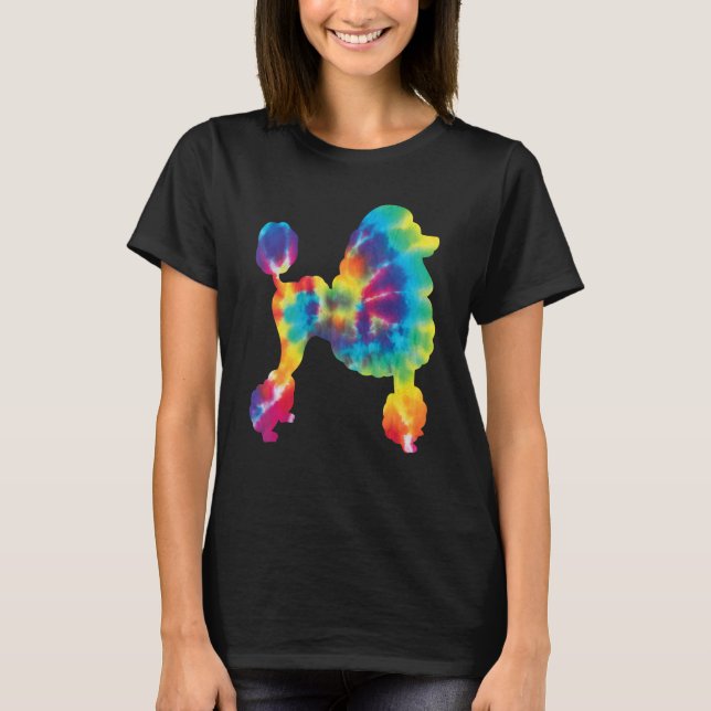Camiseta Tie Dye Poodle  Canine Dog  Pet Trainer Breeder (Frente)