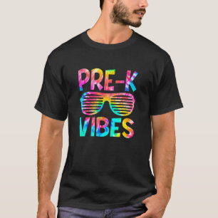 Camiseta Tie Dye Pre K Vibes De Volta À Escola No Primeiro