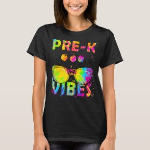 Camiseta Tie Dye Pre k Vibes Primeiro Dia De Volta À Escola