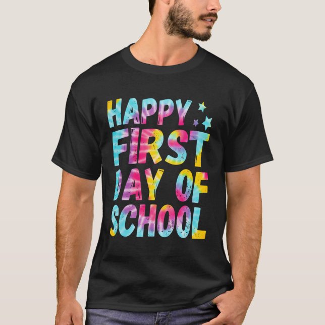 Camiseta Tie Dye Primeiro Dia Da Escola De Volta Ao Profess (Frente)