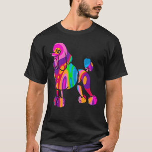Camiseta Tie Dye Psychedelic Poodle Puppy Dog Rainbow Tripp
