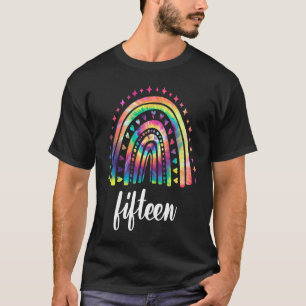 Camiseta Tie Dye Rainbow 15 Anos De Idade 15 Bday 15 Birt