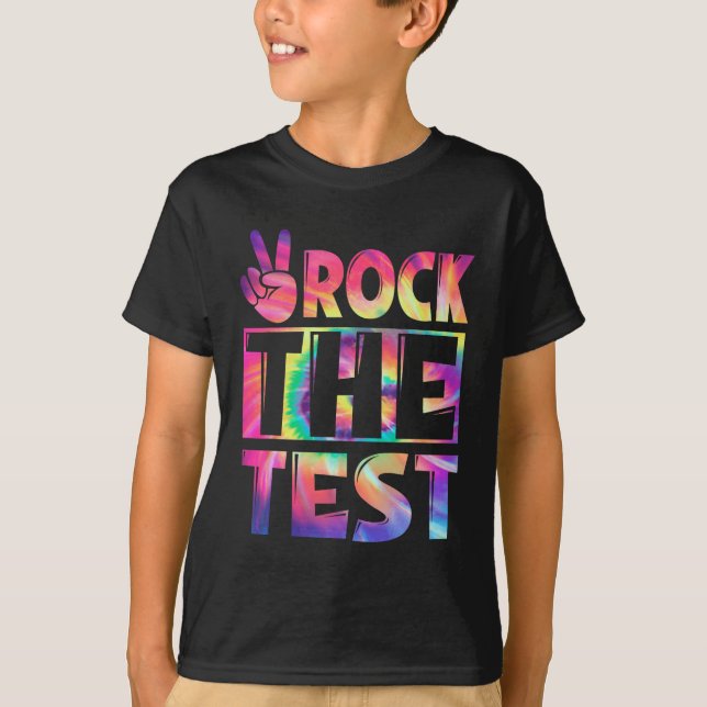 Camiseta Tie Dye Rock O Professor Do Dia De Teste Feliz (Frente)