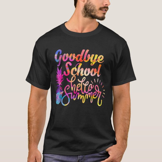 Camiseta Tie Dye School Hello Summer, Dia Passado Do Sc (Frente)