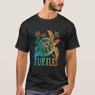 Camiseta Tie Dye Sea Turtle Salve As Tartarugas Mulheres E
