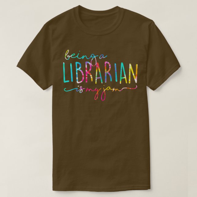 Camiseta Tie Dye sendo um Bibliotecário é o meu livro de le (Frente do Design)