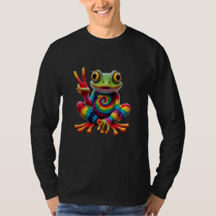 Camiseta Tie-Dye - Sinal de Paz de Sapo Legal Hippie