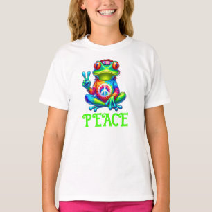 Camiseta Tie Dye Sinal de Paz do Sapo de Árvore