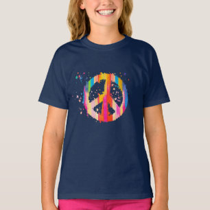 Camiseta Tie-Dye Sinal de Paz Hippie Bohemian - Símbolo do 