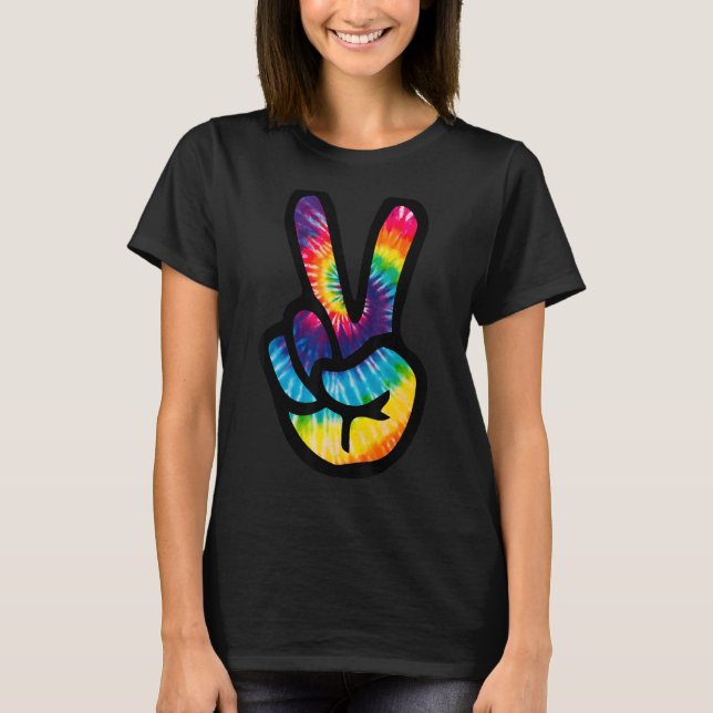 Camiseta Tie Dye Sinal de Paz Hippies V s 4 (Frente)