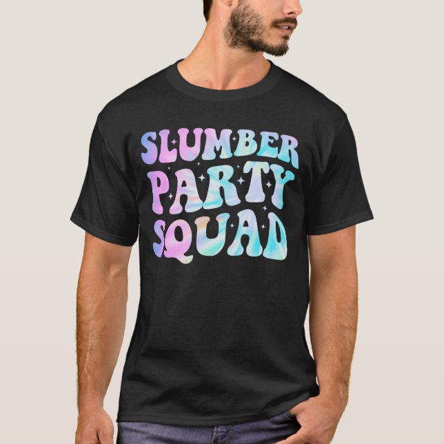 Camiseta Tie Dye Slumber Party Sleepover Pajama (Frente)