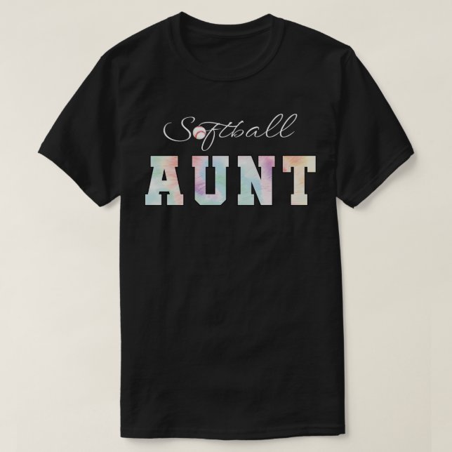 Camiseta Tie Dye Softball Aunt Softball Esporte (Frente do Design)