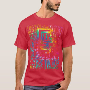 Camiseta Tie Dye Typografia Páscoa Christian Holiday Happy