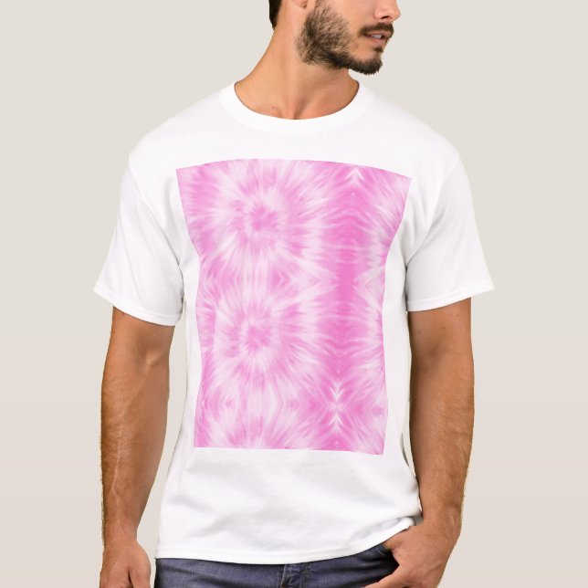 Camiseta Tiedye Pink Spiral Hippie Tie Dye (Frente)