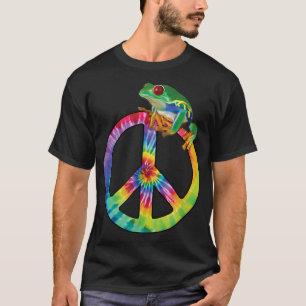 Camiseta TieDye Sign Peace Tree Sapo Cute Engraçado Colorid