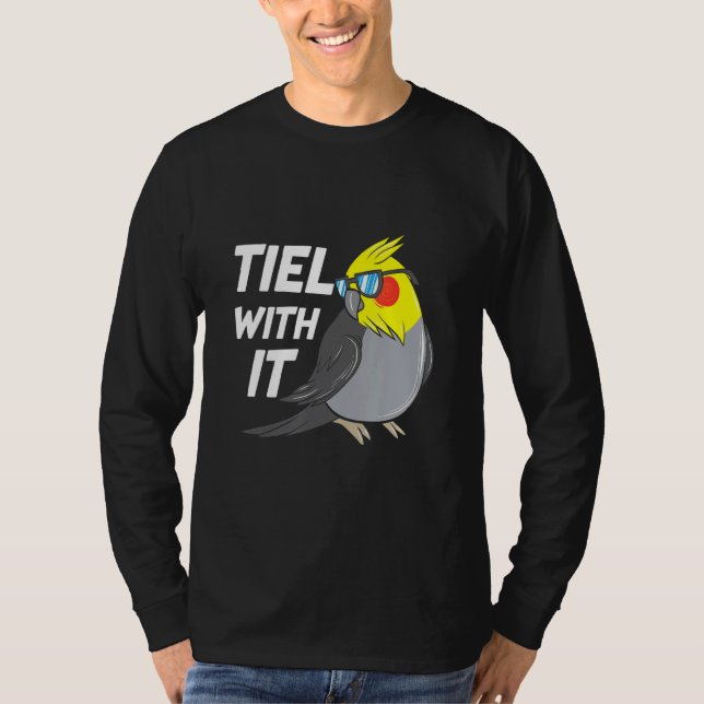 Camiseta Tiel com seu Cockatiel Bird Parrot (Frente)